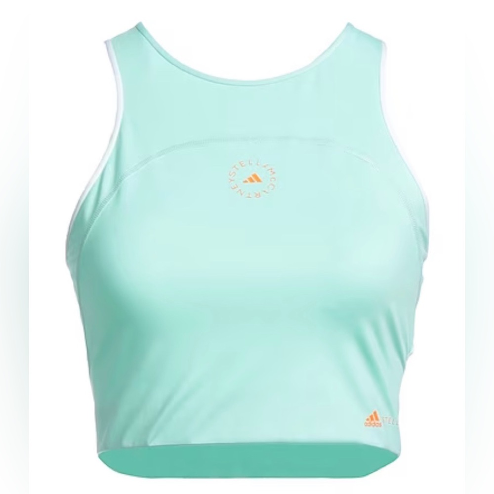 Adidas by Stella McCartney True Pace Running top in light green/sea foam